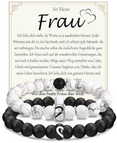 FAOMZQ Partnerarmbänder Ich Liebe Dich Geschenke für Meine Frau Freundin, Jahrestag Geschenk für Sie, An Meine Frau Freundin Geschenk zum Valentinstag Geburtstag Jahrestag Weihnachten