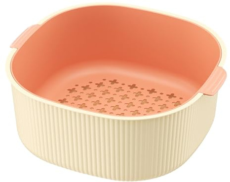 Rice Strainer, Strainer Bowl - Rice Washing, Rice Drainer for Kitchen | Multipurpose Rinse Rice Strainer, Food Strainer Tray, Mesh Rice Strainers, Kitchen Drainage Tool for Rice Rinsing and Straining