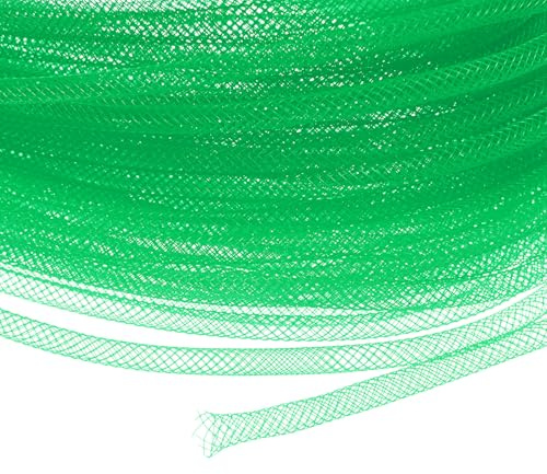 M METERXITY Mesh Tube Ribbon 45 Yards, 4mm Elastic Fabric Ribbons Mesh Tubing for Crafts/Gift Wrapping/Flower Bouquets/Wedding/Birthday/Holiday/Wreaths Christmas/Decoration[Fruit Green]