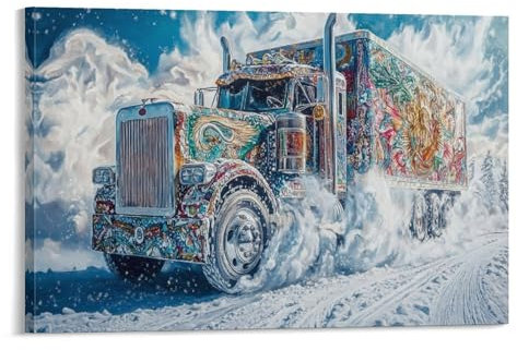Big Truck Wandbild Industrial Vehicle Leinwand Gemälde Wand-Dekorationen Fotoposter Kunstdruck Für Bad Schlafzimmer Wanddekoration 16x24inch(40x60cm)