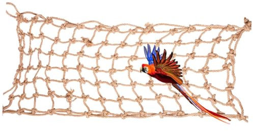 JOINPAYA Papageien Kletternetz zum Klettern und Spielen, 50x100cm, Hanfseil