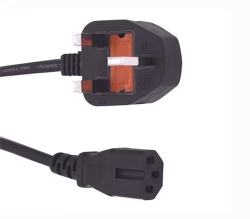 1.5m long 3 pin kettle lead Computer and laptop UK plug PC Monitor Tv Power cord black