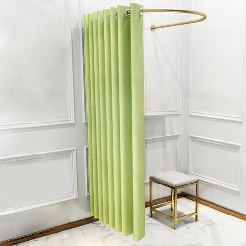 WDJBPSH U-Shaped Clothing Store Fitting Room, Wall-Mounted Privacy Partition Changing Rooms for Forboutique/Retail Shops/Magazine Photography Studios, with Removable Curtain(E-Style,85x80cm)