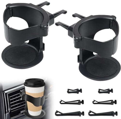 Car Cup Holder – 2-Pack Air Vent Drink Holders for Cars, Trucks – Universal Beverage Mount for Cans, Bottles, Cups – Space-Saving Auto Accessory for Easy Access & Travel