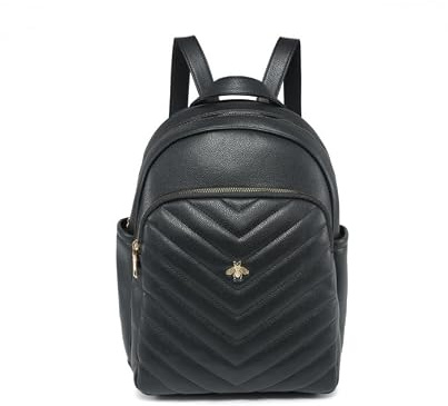 JFY Metal Bee Quilted Chevron Pattern Backpack