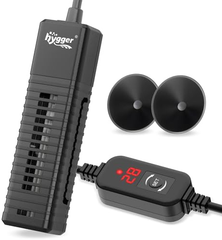 hygger Mini Aquarium Heizer, 100W Klein Digitale Heizung für Aquarium, Aquarium Heater Einstellbarer Temperaturregler Fish Tank Heater für 57-75L Betta Turtle Tanks