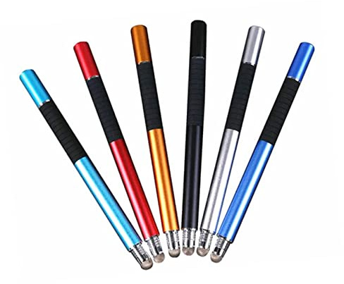 GARIOUANS Universal 2 in 1 Capacitive Stylus Pen with Disc and Fibre Tips for Touch Screens, Metal Material, Accurate Point for Drawing Apps, Suitable for Tablets and Phones