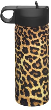 Bouteille isotherme en métal à double paroi pour boissons froides Motif léopard 532 ml