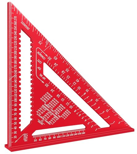 12 Zoll Zimmermannswinkel Metrisch, 45 90 Grad Winkel Zimmermannswinkel | Speed Square Metrisch Groß 300mm, Anschlagwinkel Metall Aluminium Zimmermann Dreieck, Carpenter's Square für Holzarbeiten