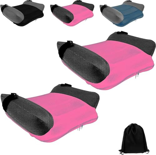 Lot de 2 sièges de voiture rehausseurs – Siège gonflable de voyage portable dos nu, gonflable/dégonflage rapide, léger avec sac de transport, lavable en machine pour la maison/salle à manger/voyage