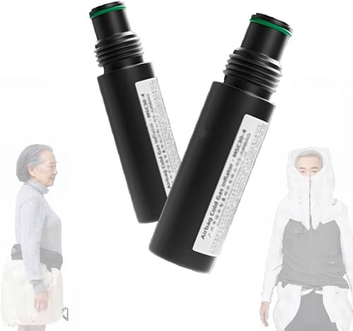 TQPGJJL Bouteilles Gonflage Hélium en Acier Haut Carbone – Qualité Pro | 0.7 Mol, 15 Ans Stockage Stable, Gonfleurs Résistants Haute Température pour Gilets Antichute Intelligents(2-Pack)