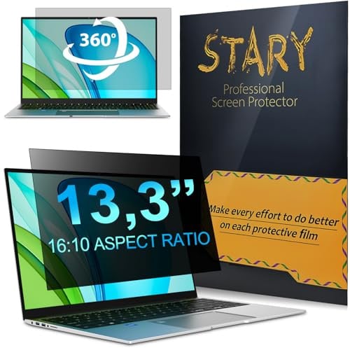 STARY 360 ° Sichtschutzfolie Laptop 13,316:10,Abnehmbarer 13,3Blickschutz | Anti Blaulicht Blendschutz Displayschutz,Blickschutzfolie für Lenovo/HP/Dell/Acer/Samsung/Asus(Breite:28,6 cm,Höhe:17,9 cm )