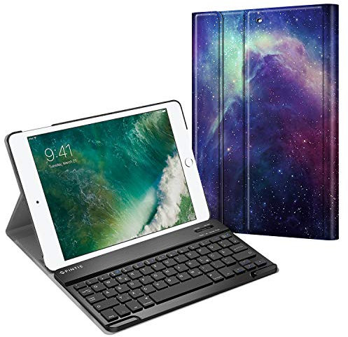 Fintie Tastatur Hülle für iPad 9.7 Zoll 2018 2017 / iPad Air 2 / Air 1 - Ultradünn leicht Schutzhülle Keyboard Case mit magnetisch Abnehmbarer drahtloser Deutscher Bluetooth Tastatur, Die Galaxie
