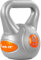 MOVIT Kettlebell STYLISH Grey, Kugelhantel mit Bodenschonender Kunststoffhülle, 2 bis 20 kg, Schadstoffgeprüft, 8 kg Orange