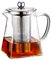 Grande théière transparente Toyo Hofu en verre résistant à la chaleur - Avec infuseur en acier inoxydable pour feuilles de thé, Verre borosilicate, 600ml