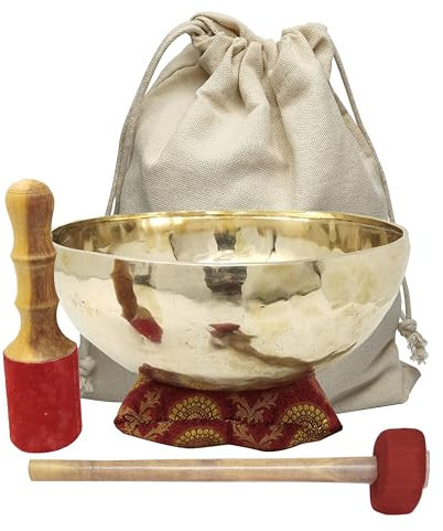 CRAFTSTRIBE 11 Handmade Crown Chatra Tibetan Singing Bowl Meditation Healing Bowl With Mallet And Silk Cushion