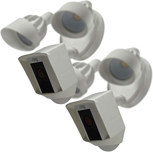 Silicone Skin Case Compatible with Ring Floodlight Camera - Sun Glare, UV & Weather Protection Skins Cover (2 Pack, White)