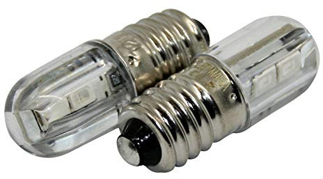 2X Schraubsockel E10 LED - Ersatz Beleuchtung warmweiß weiß Sparlampe - 6V