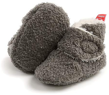 Aisprts Unisex Baby Winterschuhe,Neugeborenen Baumwoll Baby Mädchen Jungen boots Stiefel Sock mit Fleece Futter Rutschfest Wärme Babyschuhe 6-12 Monate,C1