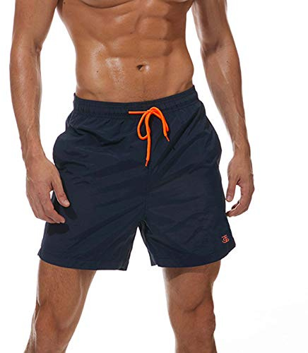 JustSun Mens Swim Shorts Waterproof Quick Dry Beach Shorts with Mesh Lining