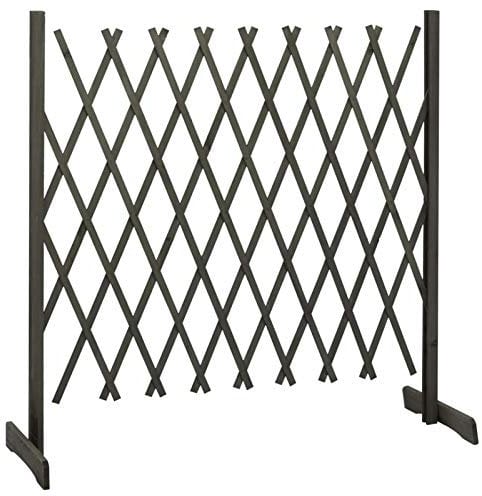 Tidyard Garten-Rankzaun Erweiterbar Spalierzaun Zaunelement Zauntor Hoftor Gartenpforte Gartentür Zauntür Grau 180x100 cm Massivholz Tanne