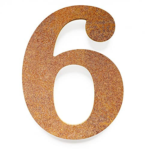 Numero civico vintage 6 – resistente alle intemperie – Materiale di montaggio – Targa con numero civico retrò – N.26.R