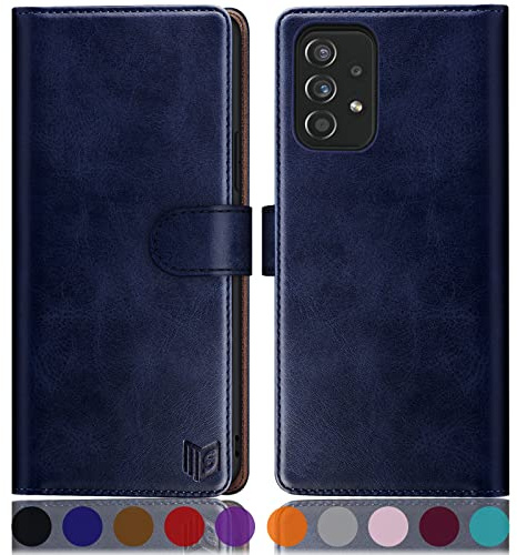 SUANPOT [RFID Schutz für Samsung Galaxy A52/A52S Hülle PU Leder Handyhülle Lederhülle Klapphülle Kartenfach Flip Cover für Samsung A52/A52S 5G Handy hülle Leather Wallet Phone Case Blau