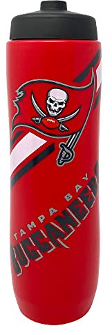 Party Animal Die NFL Tampa Bay Buccaneers Squeezy Wasserflasche, Teamfarbe