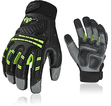 Vgo... Guantes de Trabajo Anti Impacto Touchscreen Hombre, Guantes Antivibración para Construcción Almacenes Motocicletas Camionero,1 par