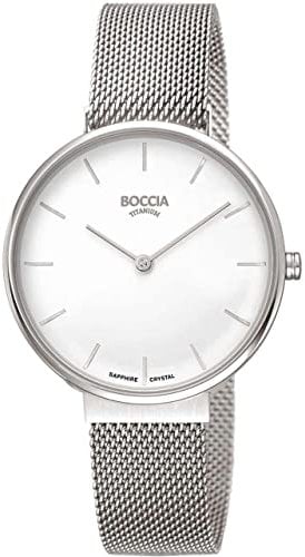 Boccia Damen Analog Quarz Uhr mit Titan Armband 3327-09