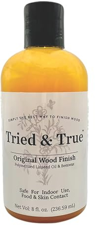 Tried & True Original Wood Finish, 8 oz. - Linseed Oil & Beeswax Blend, Ideal for All Woodwork, Long-Lasting Durability, Food Safe Sealer, Non-Toxic Wood Finish