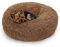 ALLSOPETS Beruhigendes Hundebett für Kleine und Mittelgroße Hunde Waschbares Donut-Katzenbett mit Rutschfester Unterseite Weiches Rundes Plüsch-Hundebett (Hellbraun, 70cm)