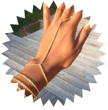 Cimenexe Bohemian Geschichteter Finger Armband Minimaler Sklave Armband Goldring Armband Strandring Handkette Armband Schmuck für Frauen und Mädchen Geschenke