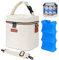 Mancro Breastmilk Cooler Bag Fits 6 Baby Bottles with Ice Pack & Shoulder Strap, Small Insulated Lunch Bag for Daycare Nursing Mom Travel Picnic Fruits Drinks, Cream