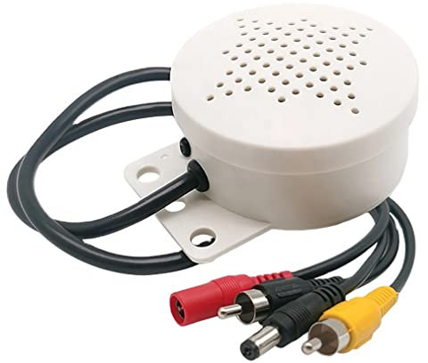 Vanxse Mini Amplifier Microphone and Speaker High Sensitive Two Way Audio Input/Output Mic for CCTV Security Camera DVR System IP Camera