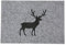 Filz Tischset mit Hirsch, grau, 45x35cm - Design Platzset Weihnachten Winter Alpen Deko