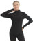 LNFINTDO Womens Long Sleeve Gym Tops 1/4 Zip Pullover Workout Clothes Breathable Base Layer Tops with Thumb Holes Running Hiking Cycling Yoga Shirt Black
