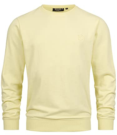 Indicode Herren Holt Sweatshirt aus Baumwollmischung mit RIPP-Bündchen | Bequeme aus Baumwollmix mit Rippbündchen, Freizeitpullover, Basic Pullover, Rundhalspullover für Männer