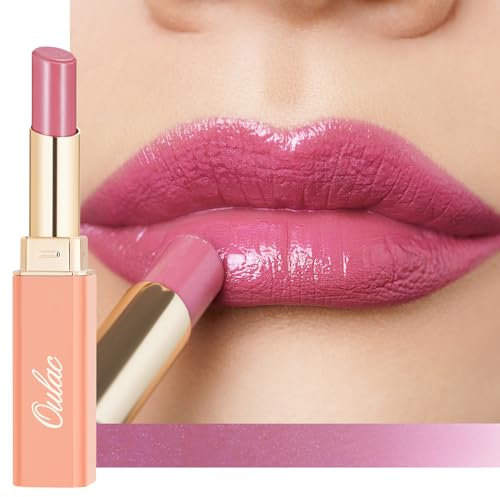 Oulac Lippenstift und Lip Balm, Rosa Lippenpflege Lippenstift, Pflegend, Saftig und Glänzend, Lang Anhaltende Feuchtigkeit und Glanz für Trockene und Rissige Lippen, Vegan (S04) Angel