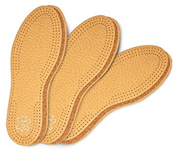 Confezione da 3 Paia di Suole per le Scarpe Premium Fatte in Pelle di Montone di Alta Qualità Tinta Vegetale e Sughero Naturale, Eleganti e Comode, Set Kaps Pecari Sughero (Uomo / 7 UK / 41 EUR)