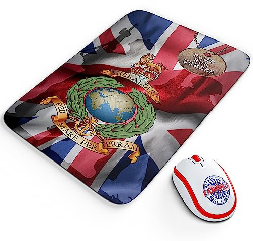 Personalised Military Mouse Mat Royal Marines Mousemat Computer Mouse Pad Work Office PC Union Jack Veteran Army Gift MUP72