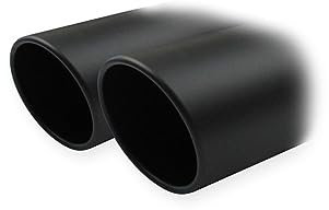 100% Edelstahl Sportauspuff kompatibel mit Ford Fiësta VII ST 200 1.6 200PS 2013- Ø 54 2x80mm X-Race Black Matt
