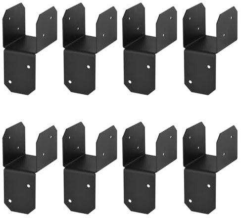 8PCS Black Joist Anchor Connector, Inner Width Actual 2, 13 Gauge Post Caps Tie Bracket Fit Actual 2x2, 2x4 Rough Post