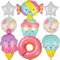 Donut Folienballon, 9pcs Eiscreme Party Deko, Eiscreme Ballons, Folienballon Candy, Ice Cream Balloon, Geeignet für Geburtstagsballons zum Thema Eiscreme für Jungen und Mädchen