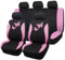 Flying Banner Atmungsaktive Mesh Auto Sitzbezüge, Bunte Schmetterling Offsetdruck Muster, Airbag Kompatibel Protector(Komplettes Set, Hellrosa)