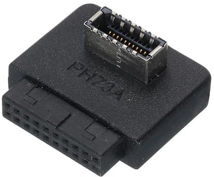 sourcing map USB3.0 19Pin TYPE-E Right Angle Adapter Front Panel Header Type-E Pin Base Outward for Motherboard, Computer, PC