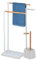 Kit 2 Piantane da Bagno in Acciaio Smaltato e Inserti in Bambù Piantana WC Porta Carta Igienica, Porta Scopino, Porta Asciugamani Accessori Bagno Pratiko Life (Bianco)