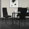 ML-Design Essgruppe 5-TLG für 4 Personen, Schwarz, Moderne Esszimmergruppe mit 4 Stühlen, Tisch mit Glasplatte, 4er Set Esszimmerstühle Kunstleder mit Esstisch, Esszimmergarnitur für Wohnzimmer/Küche