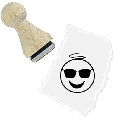 Ministempel - Motivstempel - Smiley - Emojis - grinsender Smiley mit Brille - Blues Brothers