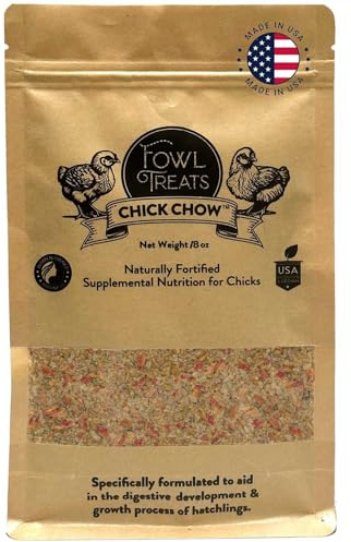 Fowl Treats Naturally Fortified Chick Chow - Naturally Fortified Supplemental Nutrition Suitable for Chicks, Contains USA Grown Ingredients – 8oz
